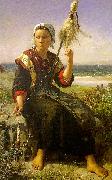 Jules Breton Brittany Girl oil painting picture wholesale